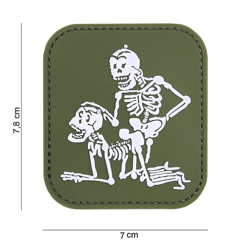 Embleem 3D PVC twee skeletten groen #11173