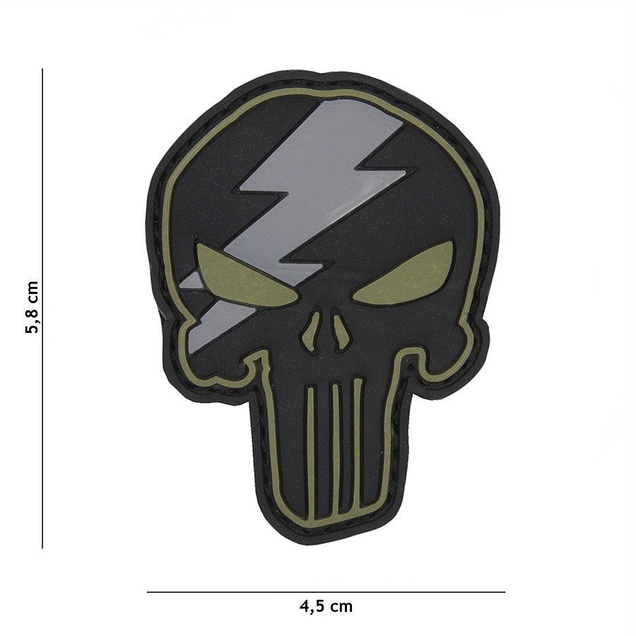 Embleem 3D PVC Punisher thunder groen #9007