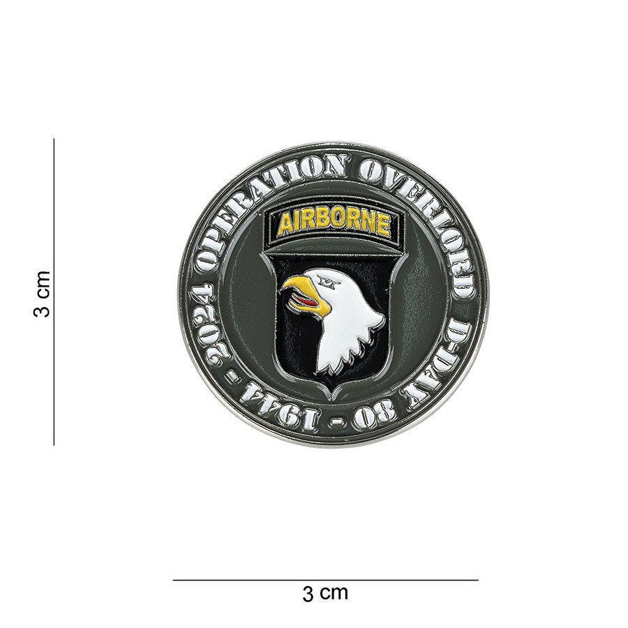 Embleem metaal D-Day 80 pin 101st Airborne #7023 Embleem metaal D-Day 80 pin 101st Airborne #7023