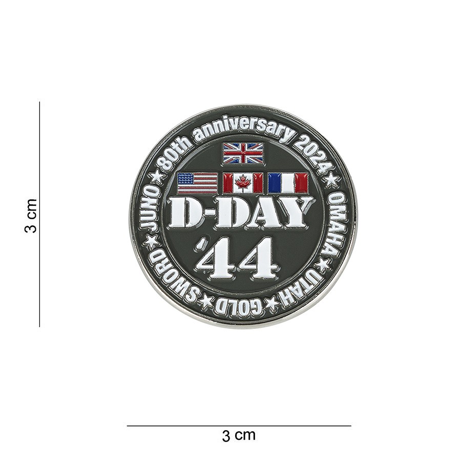 Embleem metaal D-Day 80 pin 5 beaches #5074