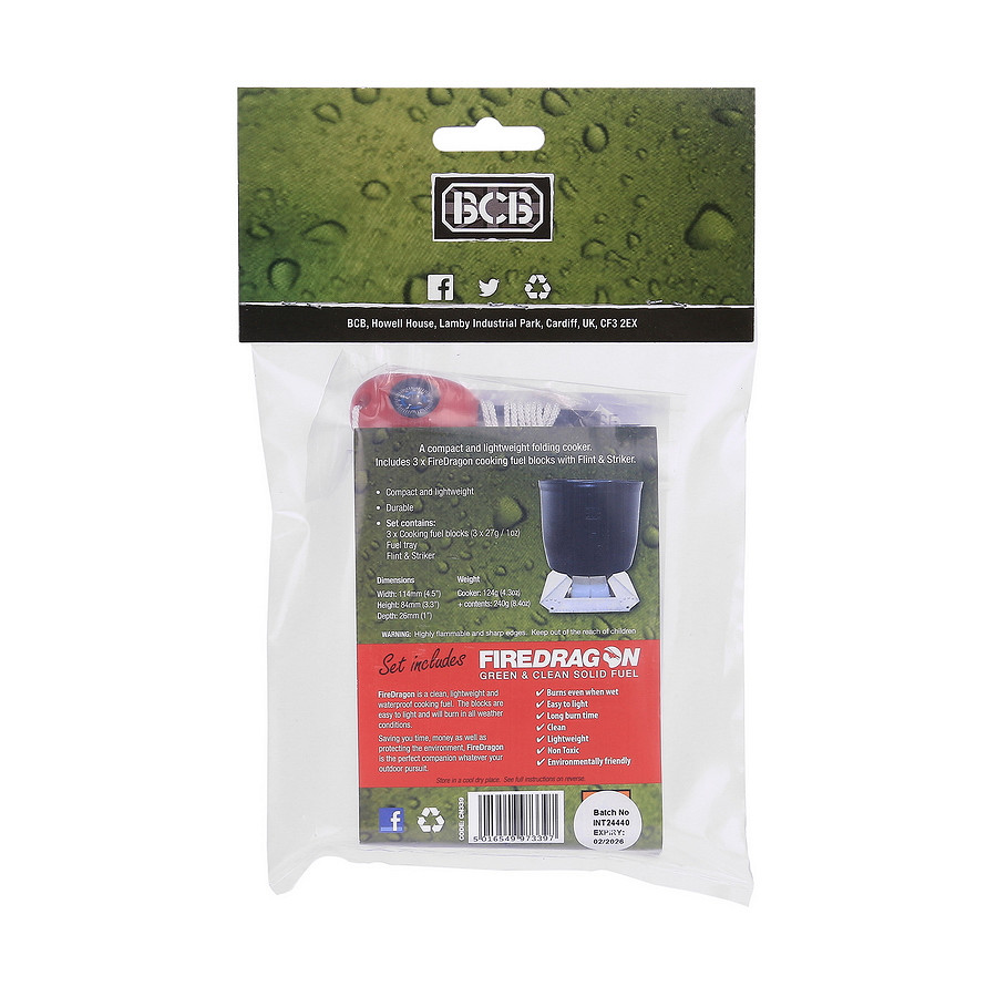 BCB BCB fire dragon folding cooker with fuel CN339 - Afbeelding 2
