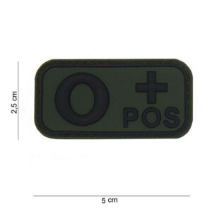 Embleem 3D PVC bloedgroep O+ positief groen #13029
