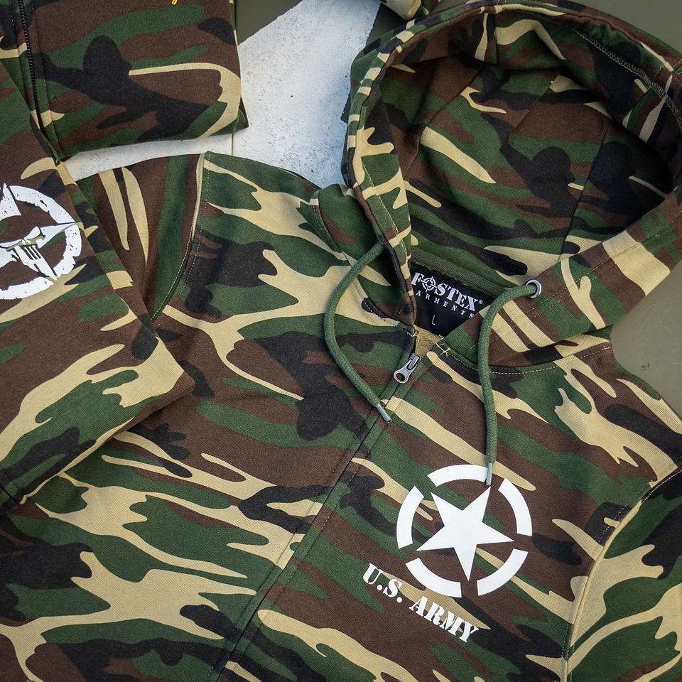 Fostex Garments Hoodie met rits Allied Star U.S. Army camo - Afbeelding 5
