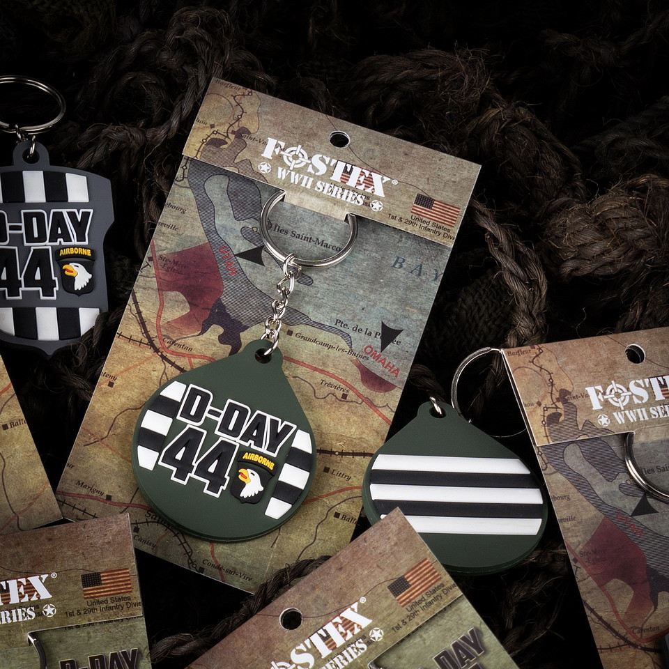 Fostex WWII Series Sleutelhanger 3D PVC Invasion Stripes D-Day 44 #138 - Afbeelding 2