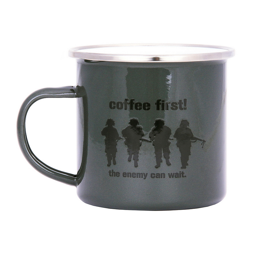 Fostex WWII Series Emaille mok Coffee First! - Afbeelding 4