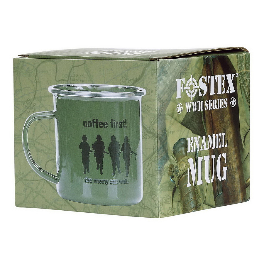 Fostex WWII Series Emaille mok Coffee First! - Afbeelding 2