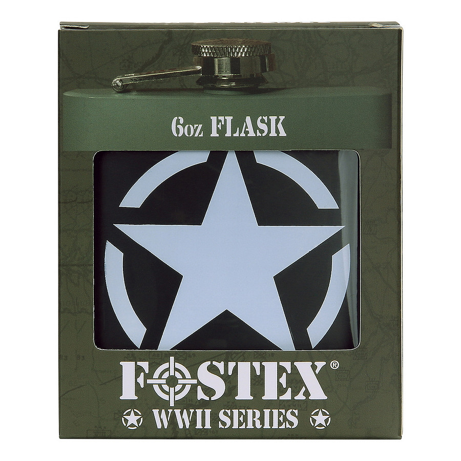 Fostex WWII Series Zakfles 6 ounce US Army Star RVS - Afbeelding 3