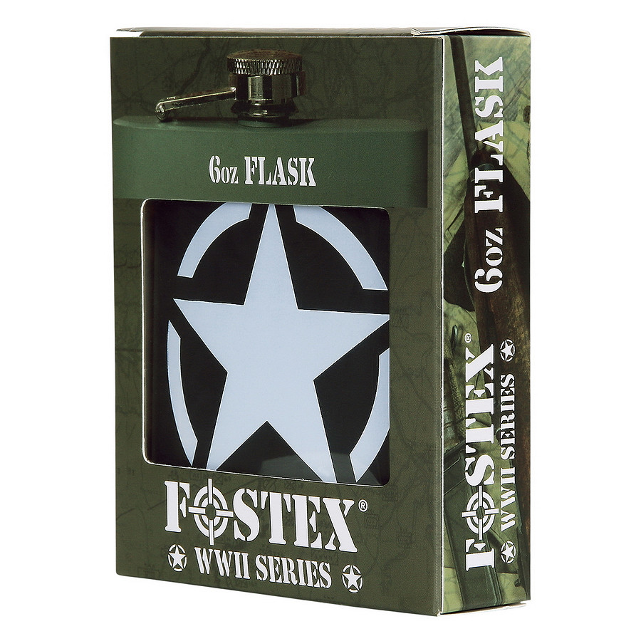 Fostex WWII Series Zakfles 6 ounce US Army Star RVS - Afbeelding 4