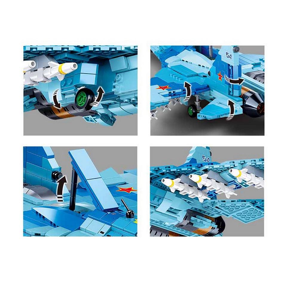 Sluban Sluban blue jet fighter M38-B0985 #16087 - Afbeelding 4