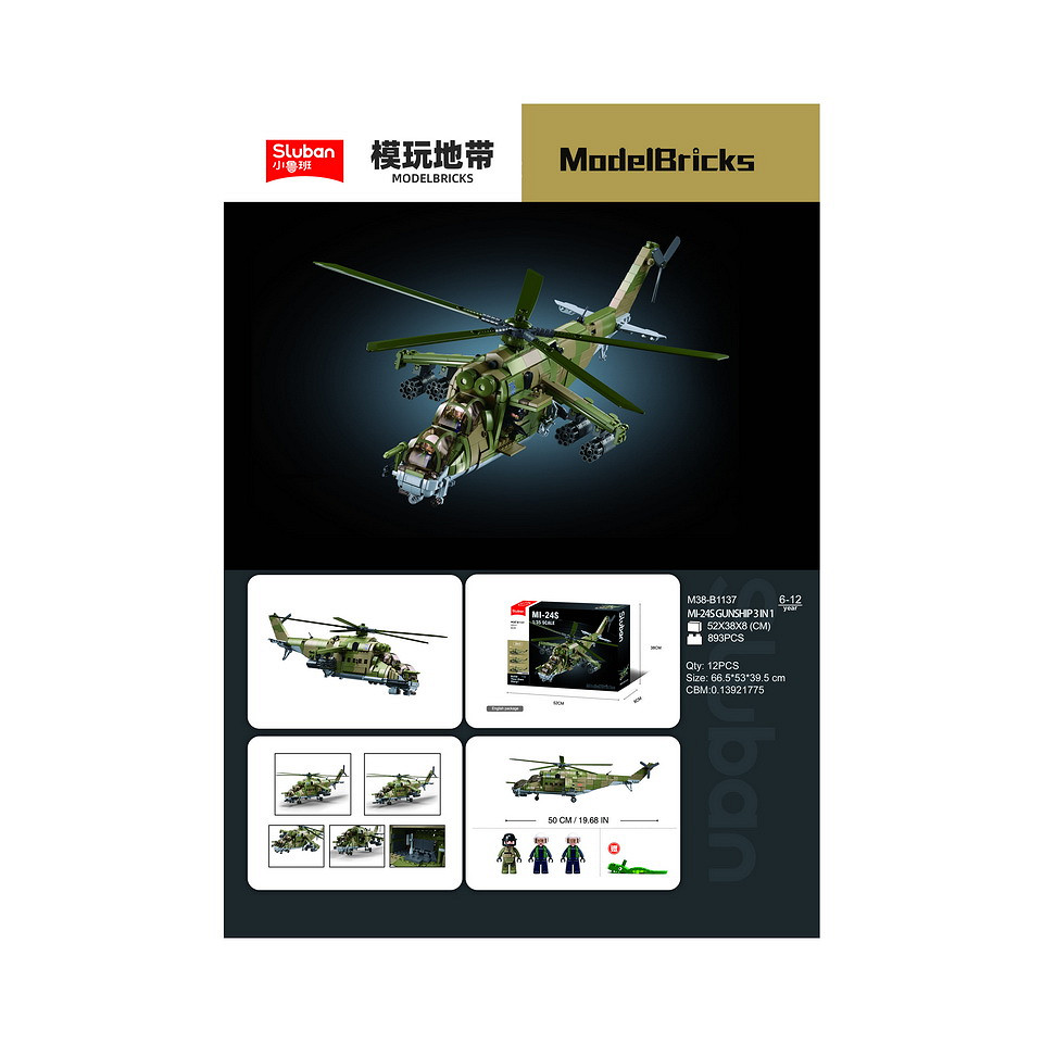 Sluban Sluban MI-24S Gunship M38-B1137 #16072 - Afbeelding 6