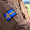 Embleem stof fijn geweven vlag Zweden #7135 - Thumbnail Image 2