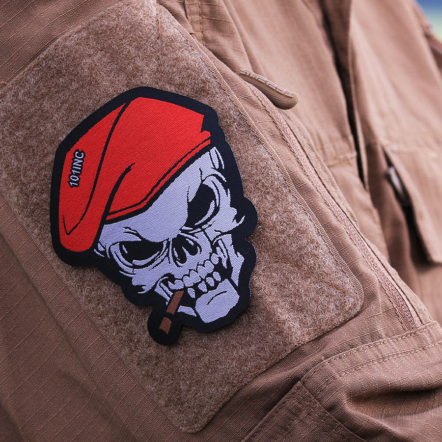 Embleem stof fijn geweven Skull sigaar #7142 - Afbeelding 2