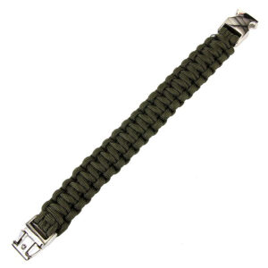 Paracord bracelet silver buckle K2139 9 inch
