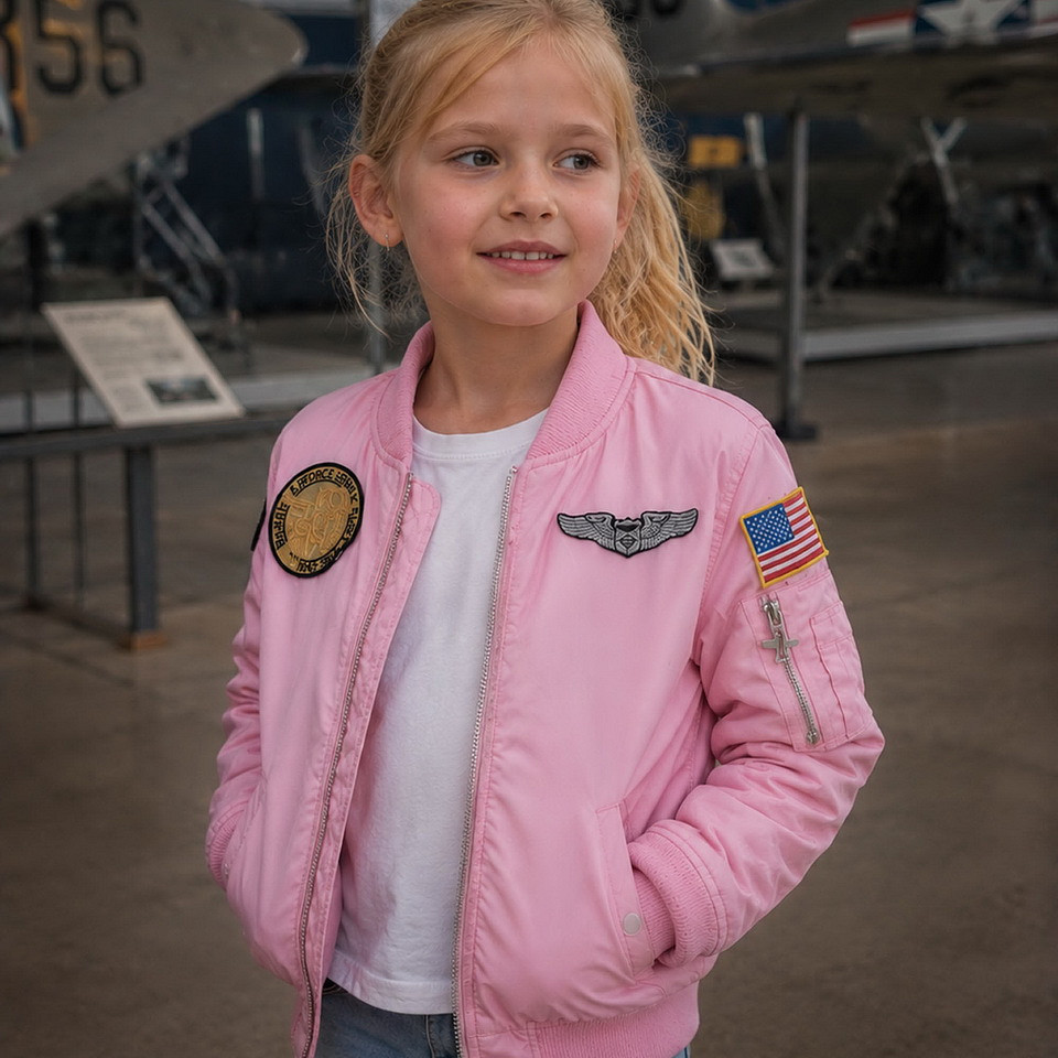 Fostex Garments Kinder MA-1 flight jacket roze - Afbeelding 6