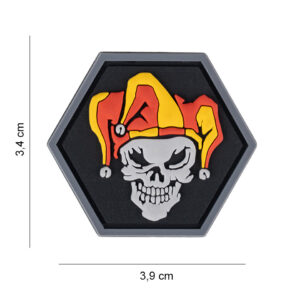 Embleem 3D PVC Hexagon skull joker #8055