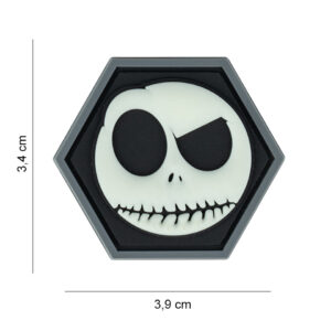 Embleem 3D PVC Hexagon smiley glow in the dark #8060
