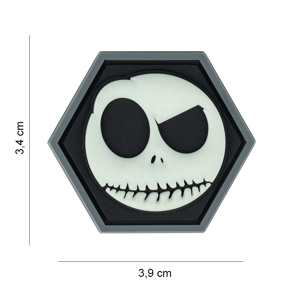 Embleem 3D PVC Hexagon smiley glow in the dark #8060
