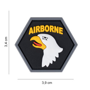 Embleem 3D PVC Hexagon 101st Airborne #8061