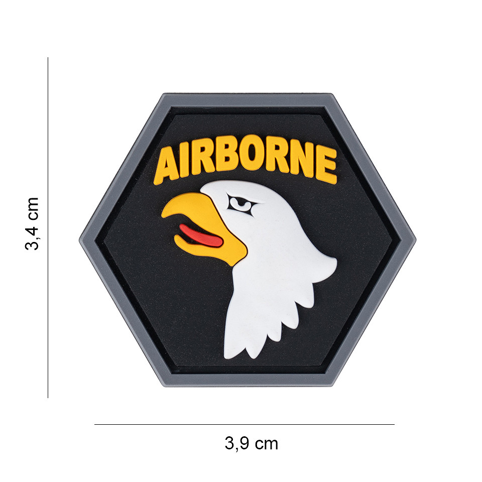 Embleem 3D PVC Hexagon 101st Airborne #8061