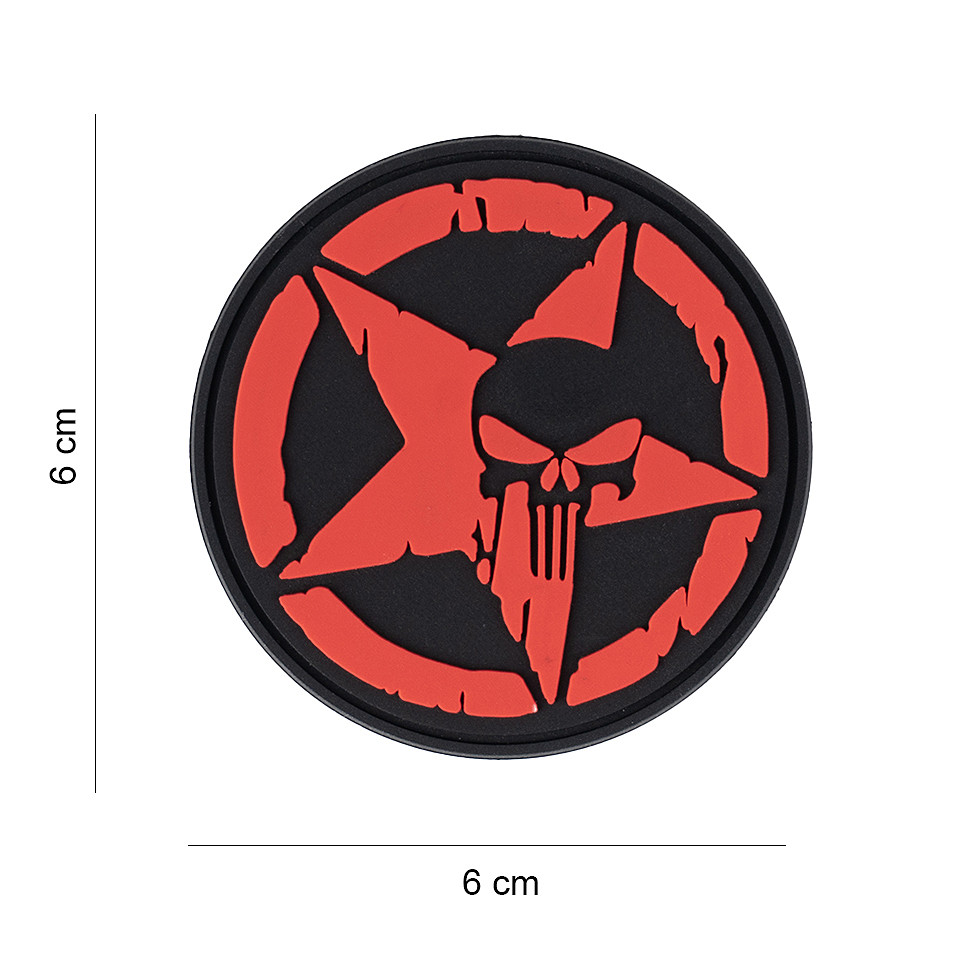 Embleem 3D PVC Punisher allied star rood #17060