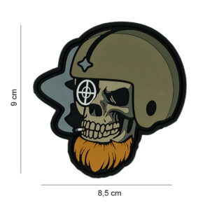 Embleem 3D PVC Bearded skull pilot #6116