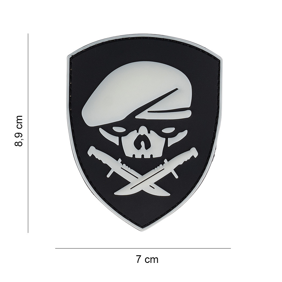 Embleem 3D PVC US Special forces skull ranger glow #20039