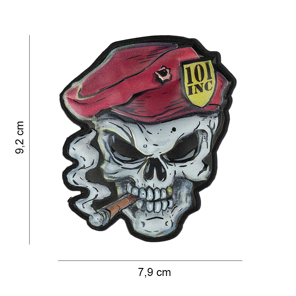 Embleem 3D UV Skull red beret #8042 Embleem 3D UV Skull red beret #8042