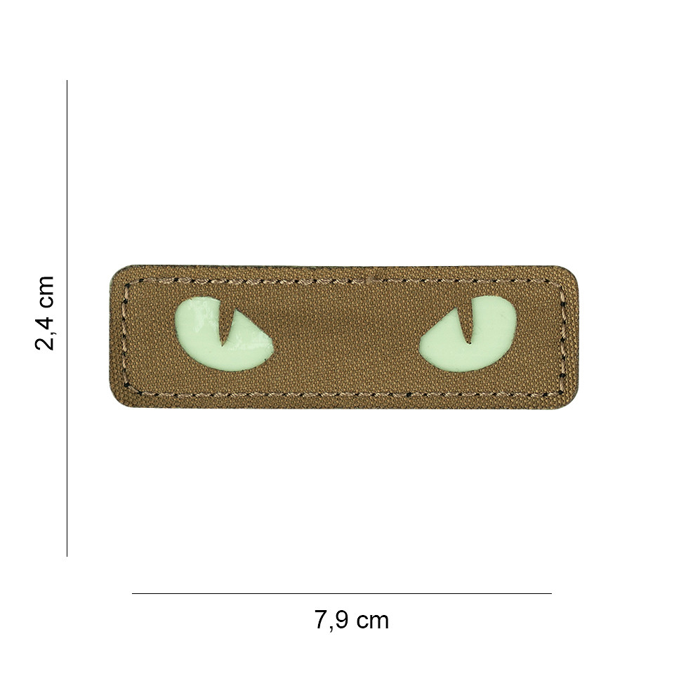 Laser Cut Embleem stof Cat Eyes coyote glow in the dark#5053