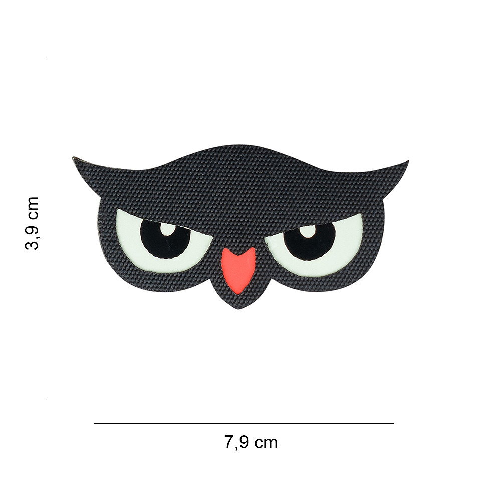 Laser Cut Embleem stof Owl Eyes glow in the dark #5026 - Afbeelding 2