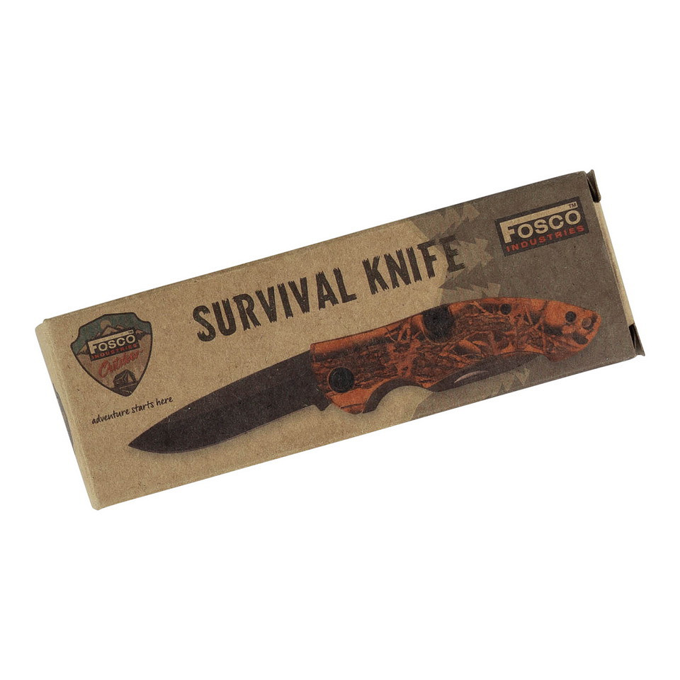 Fosco Industries Survival mes camo oranje - Afbeelding 8