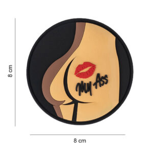 Embleem 3D PVC Kiss my ass rond #6057