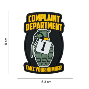 Embleem 3D PVC Complaint department #7078