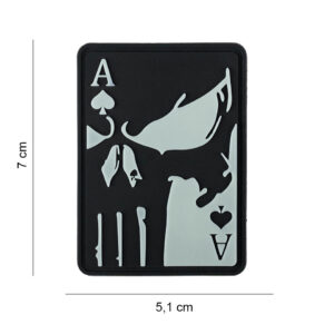 Embleem 3D PVC Ace of spades punisher Glow in the dark #7079