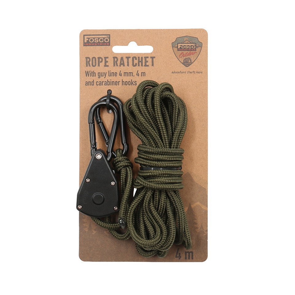 Fosco Industries Touwratel met karabijnhaken 4 meter 4 mm - Afbeelding 3