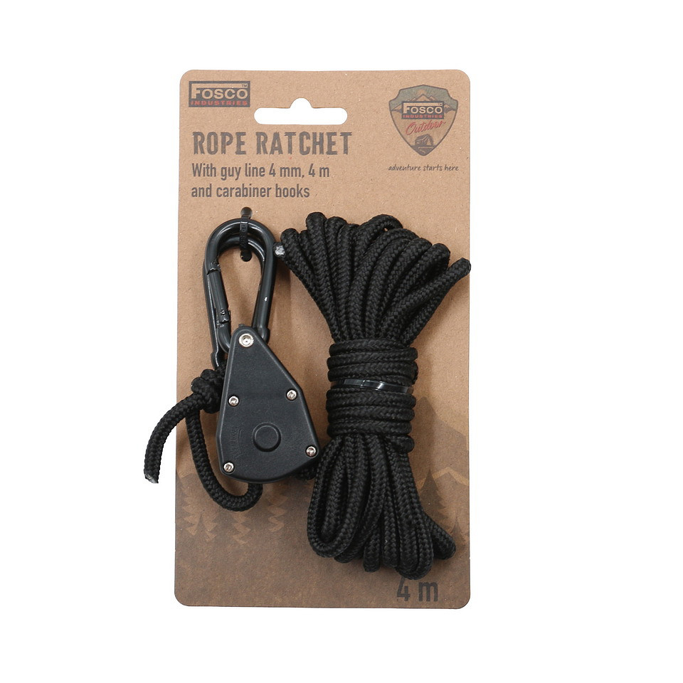 Fosco Industries Touwratel met karabijnhaken 4 meter 4 mm - Afbeelding 6