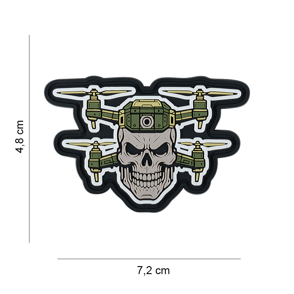 Embleem 3D PVC Double Drone Skull #8014