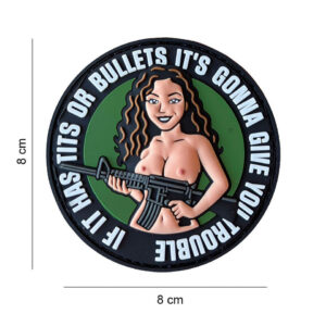 Embleem 3D PVC If it has Tits or Bullets #4067