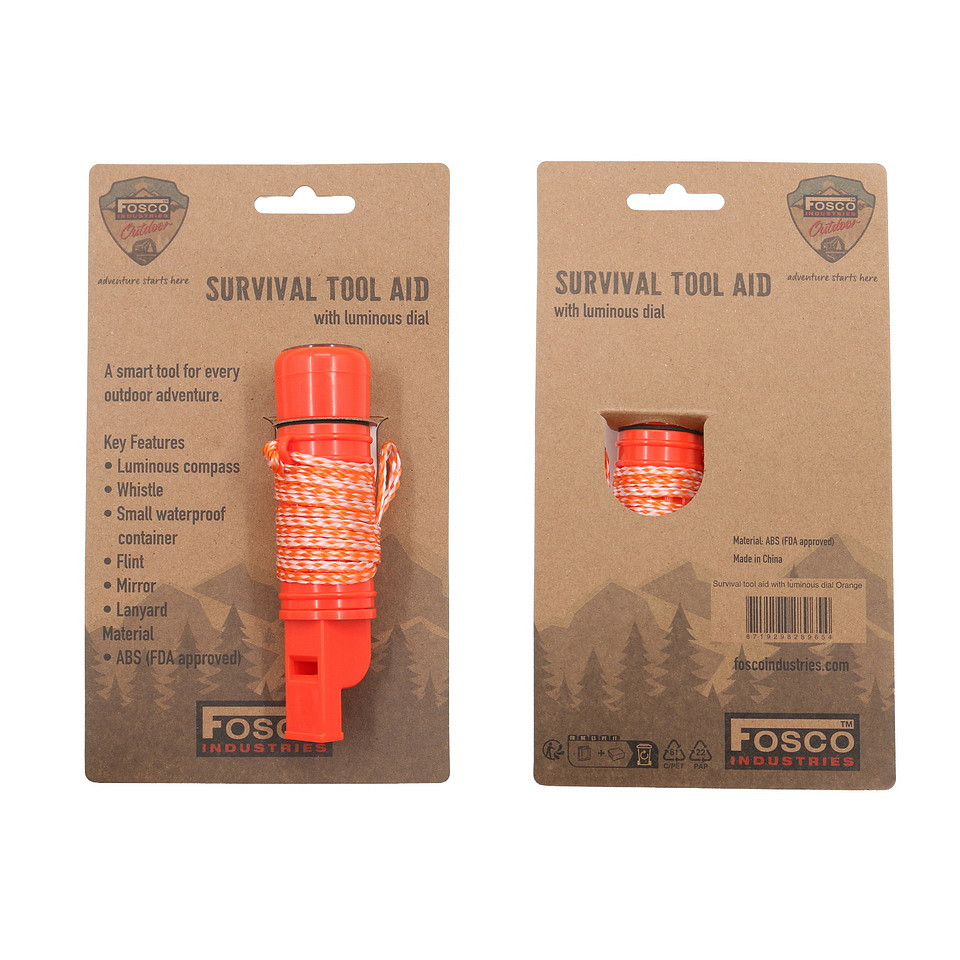 Fosco Industries Survival tool met fluorescerende wijzerplaat - Afbeelding 5