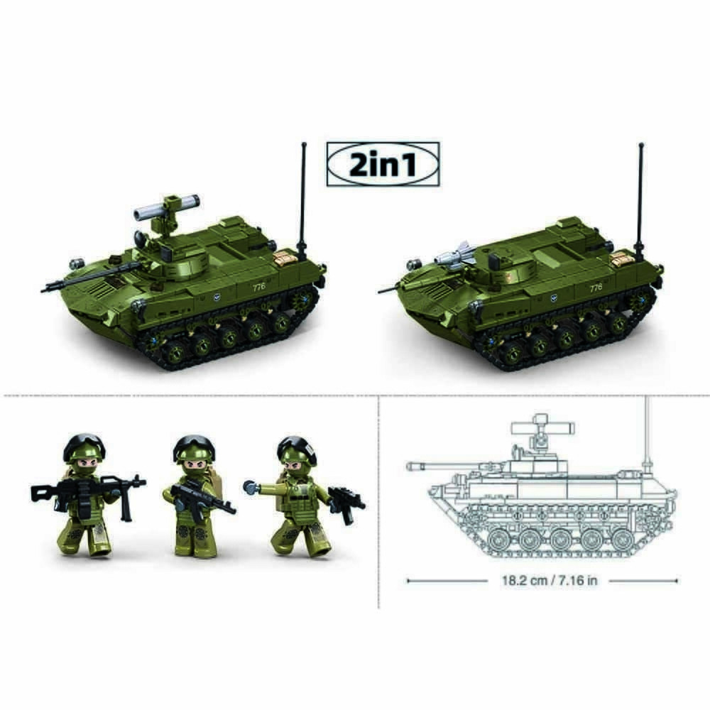 Sluban Sluban BMD-2S Airborne Armored Vehicle 2in1 M38-B1250 #16124 - Afbeelding 4