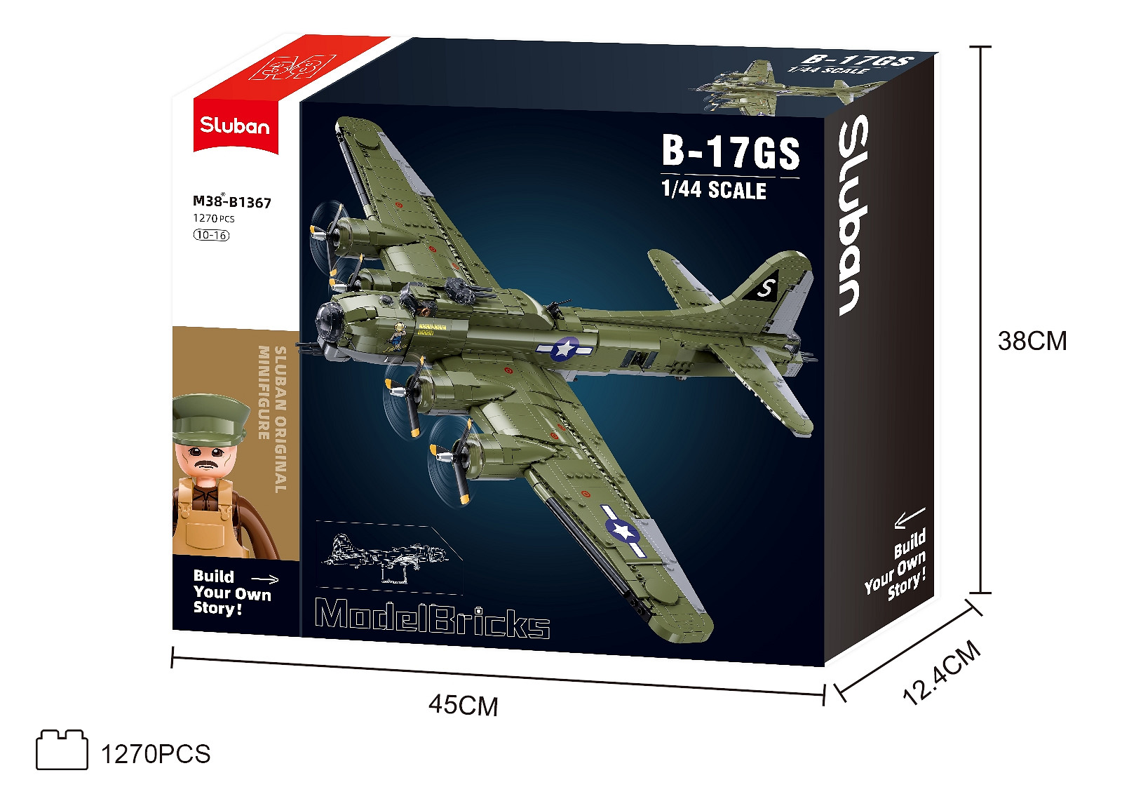 Sluban Sluban B17-GS bommenwerper Flying Fortress M38-B1367 #17001 - Afbeelding 8