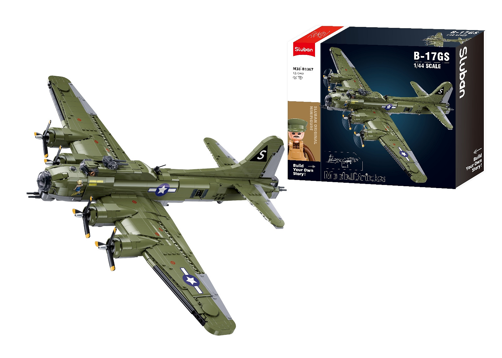 Sluban Sluban B17-GS bommenwerper Flying Fortress M38-B1367 #17001 - Afbeelding 2