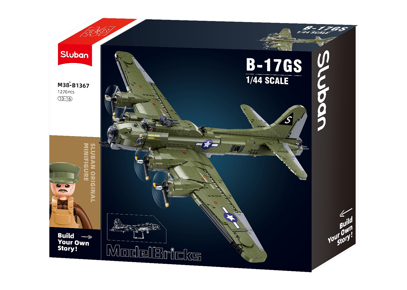 Sluban Sluban B17-GS bommenwerper Flying Fortress M38-B1367 #17001 - Afbeelding 7