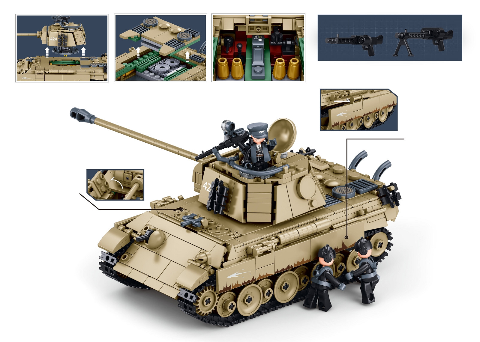 Sluban Sluban Panther G Tank 1/35 M38-B1535 #16125 - Afbeelding 3