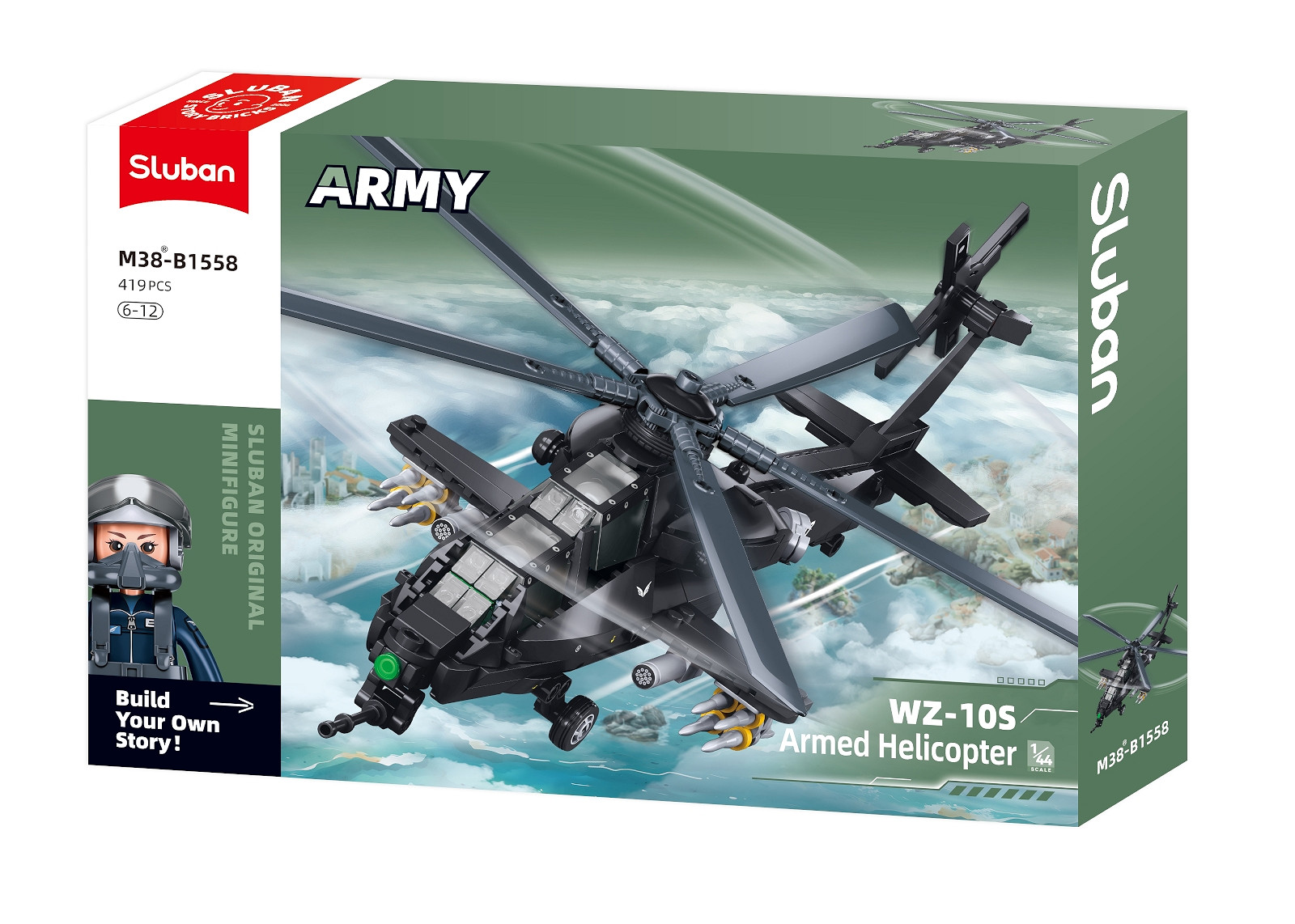 Sluban Sluban Army WZ-10S aanvalshelikopter 1/45 M38-B1558 #16130 - Afbeelding 7