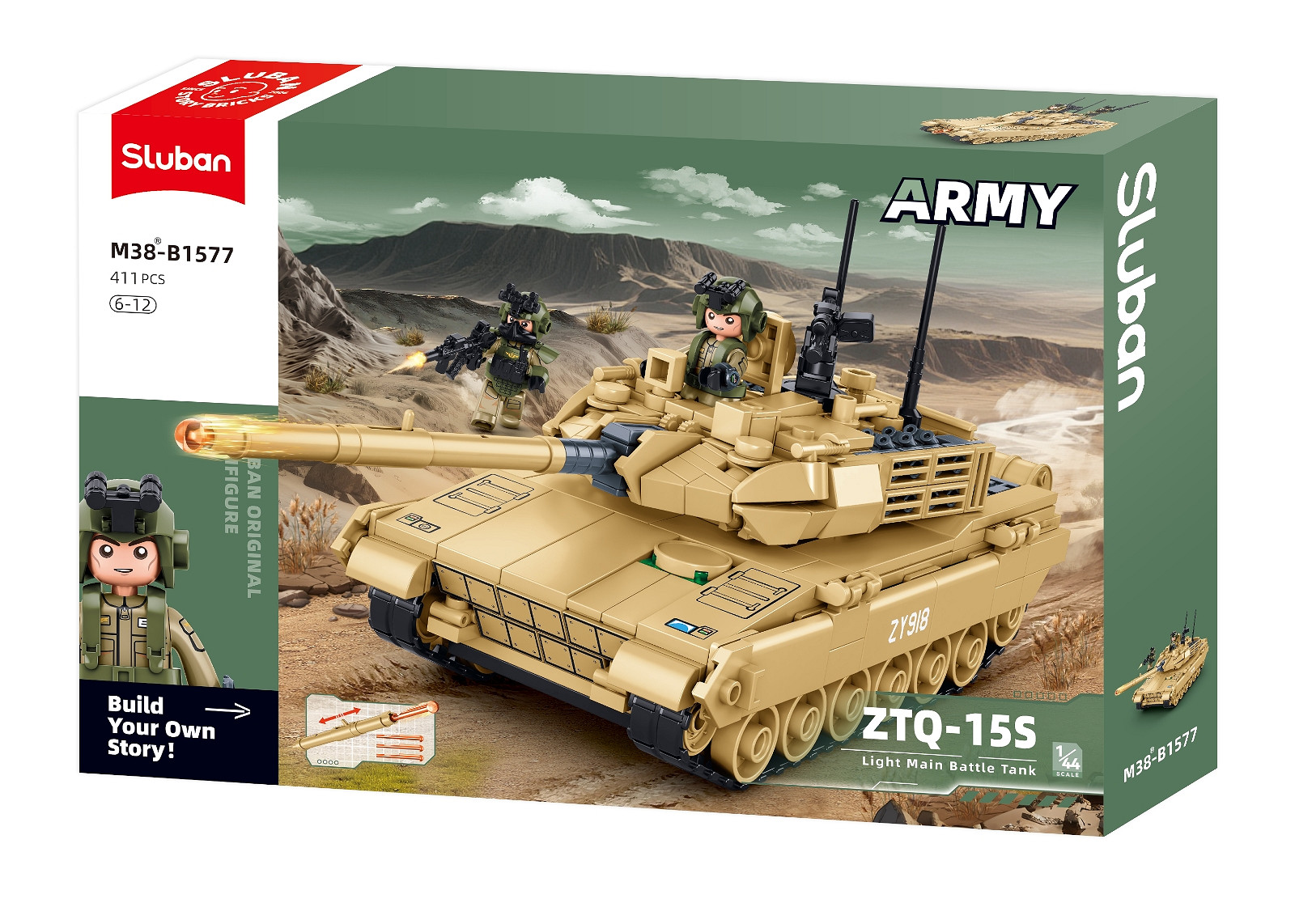 Sluban Sluban Army Type 15 Lichte Tank 1/45 M38-B1577 #16106 - Afbeelding 8