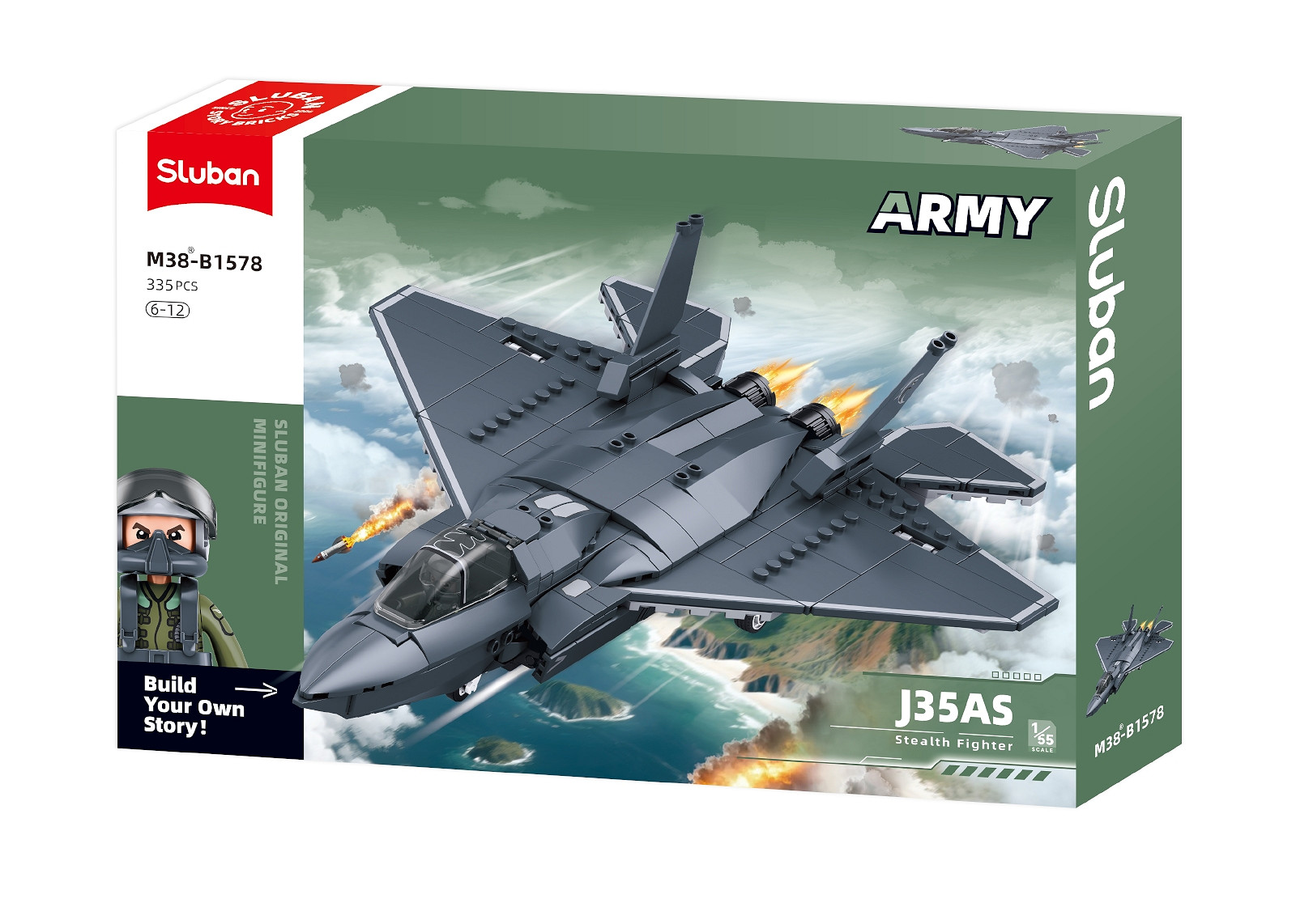 Sluban Sluban Army J35 Jachtvliegtuig 1/55 M38-B1578 #16095 - Afbeelding 8