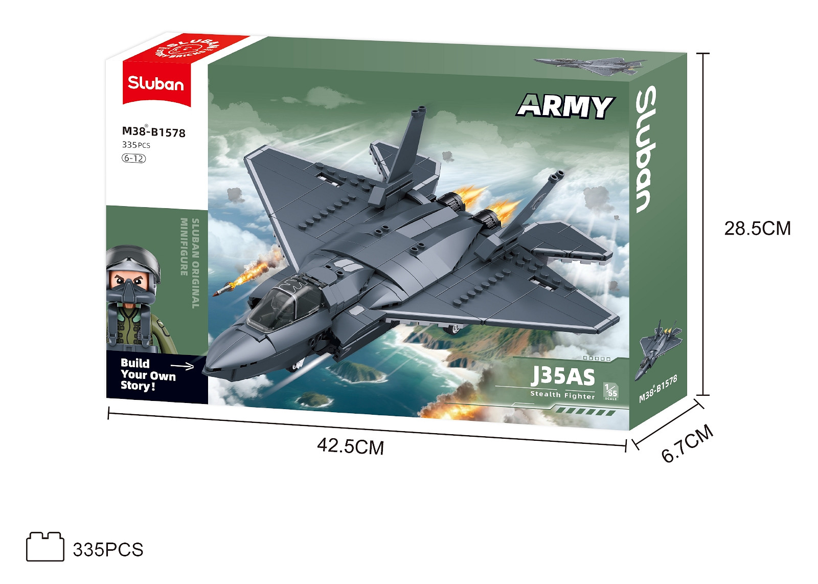 Sluban Sluban Army J35 Jachtvliegtuig 1/55 M38-B1578 #16095 - Afbeelding 9