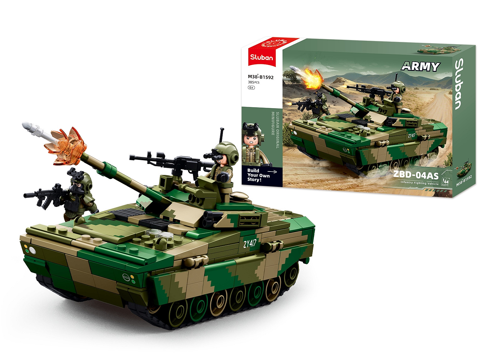 Sluban Sluban Army ZBD-04As Inf. Gevechtsvoertuig M38-B1592 #16181 - Afbeelding 4