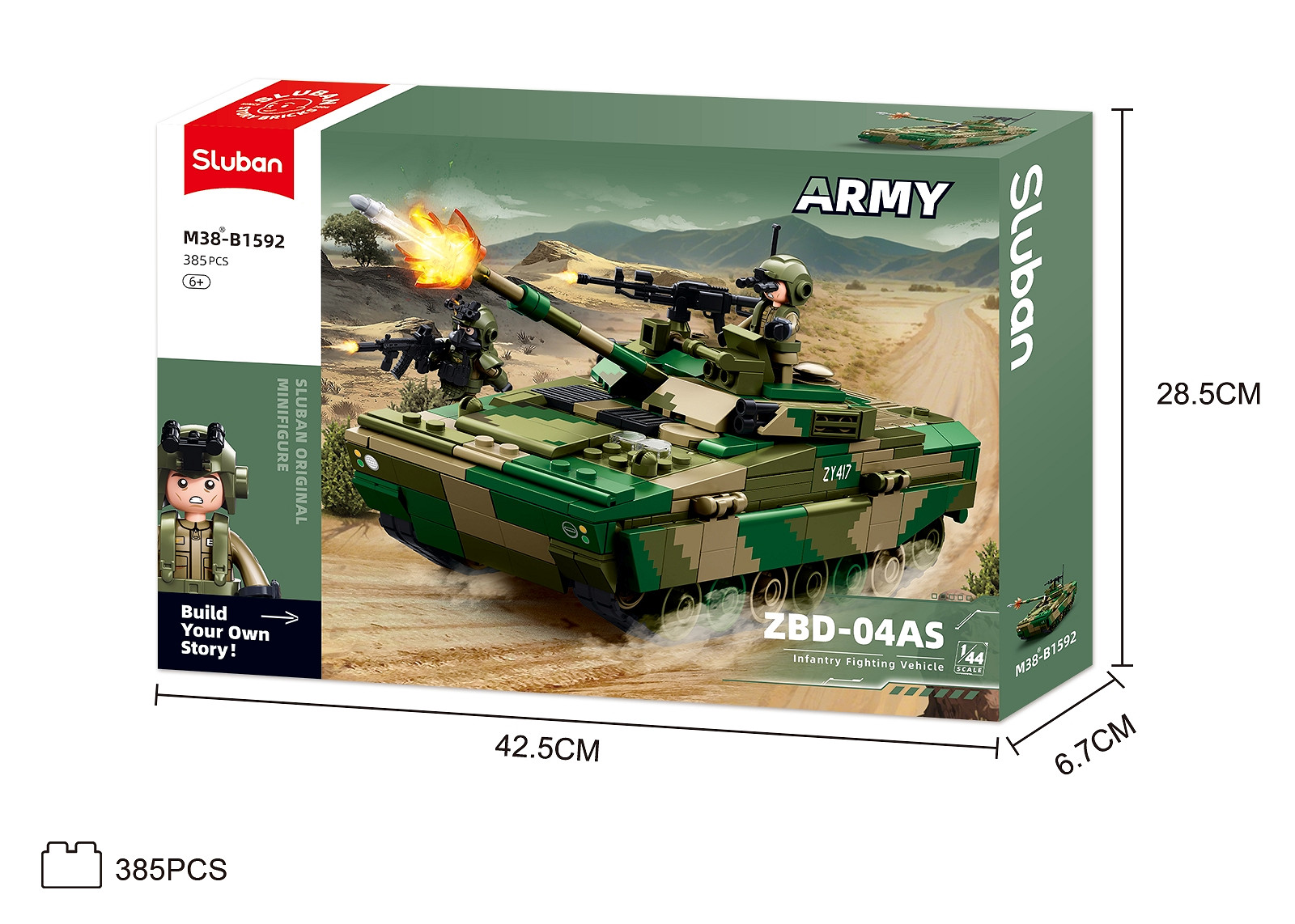 Sluban Sluban Army ZBD-04As Inf. Gevechtsvoertuig M38-B1592 #16181 - Afbeelding 9