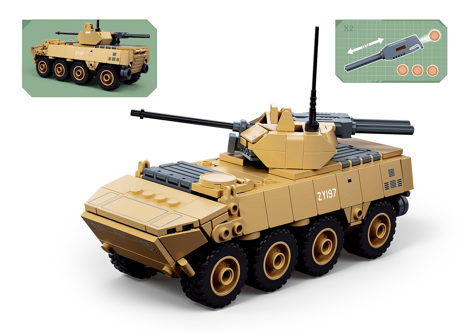 Sluban Sluban Army ZBL-19S Gevechtsvoertuig 1/44 M38-B1593 #16178 - Afbeelding 4